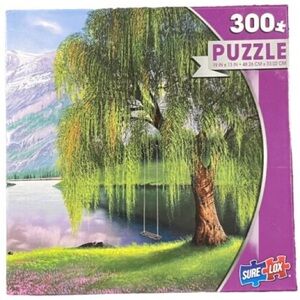 Sure Lox 300-piece puzzle Secret Paradise Weeping Willow Lake Tree Swing 19x13”